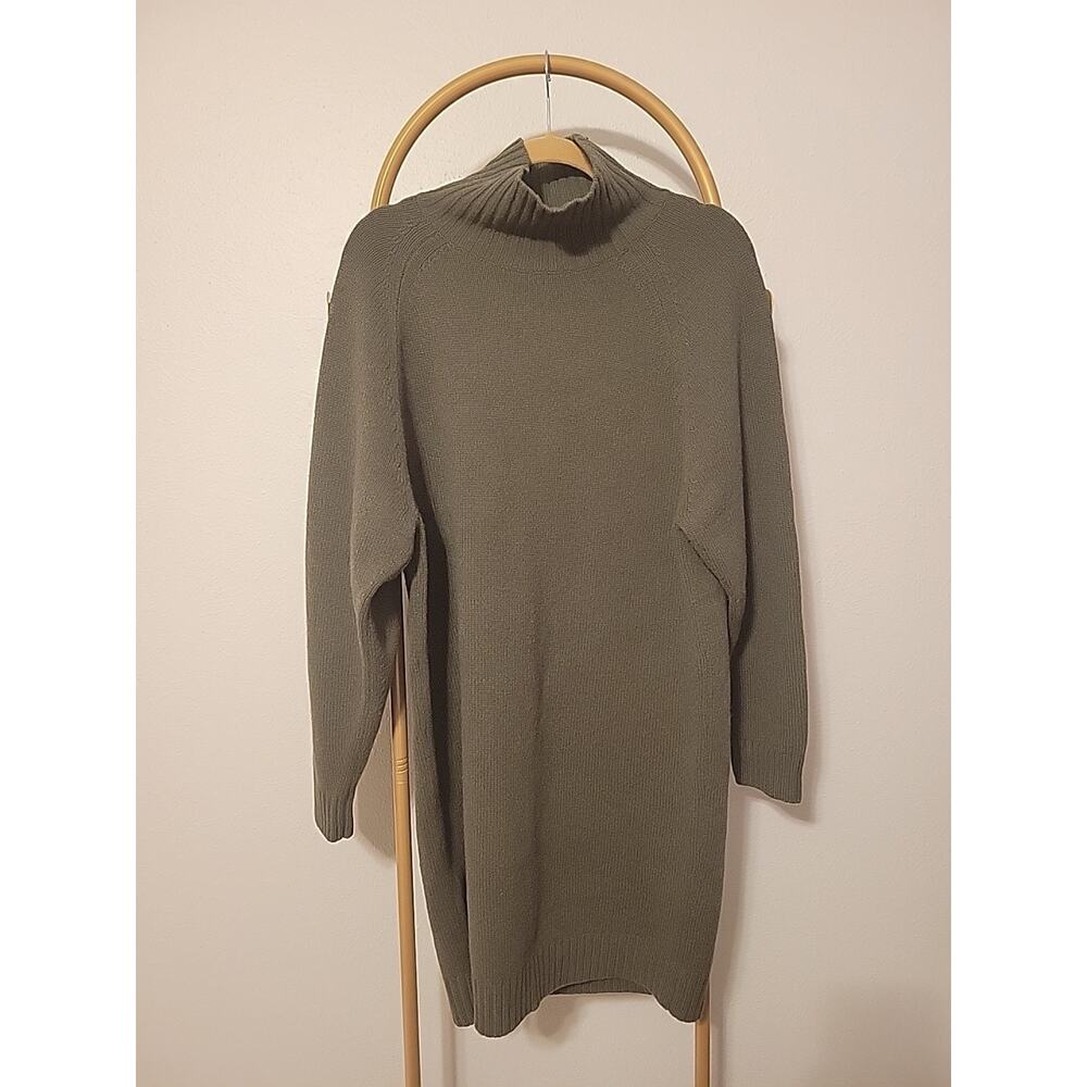 Ralph Lauren Olive Green Midi Sweater Dress